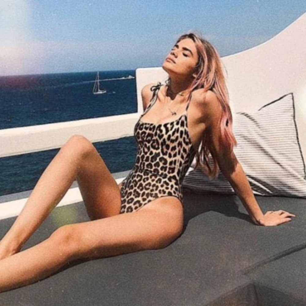 Sexy Boho Leopard Print One Piece Swimsuit NEW!!